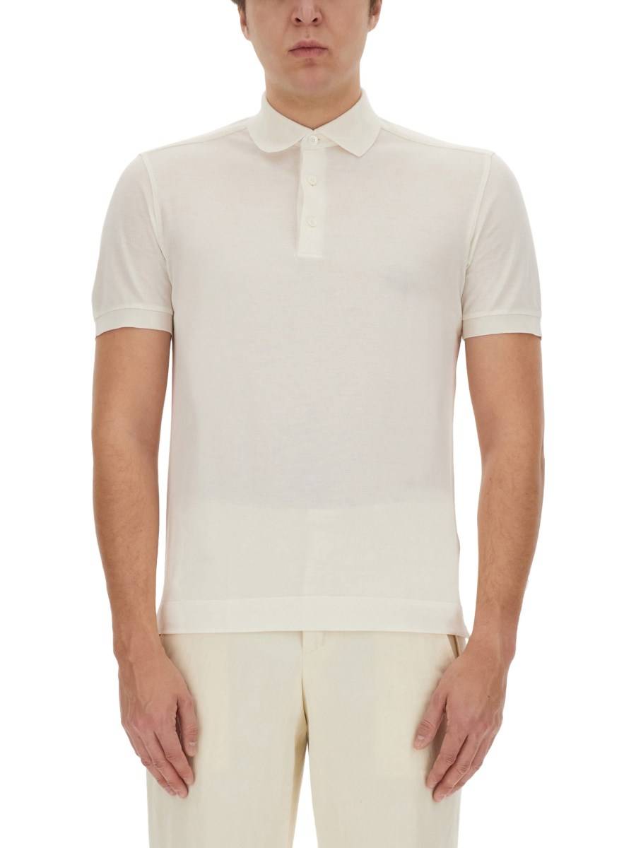 ZEGNA POLO IN COTONE E SETA