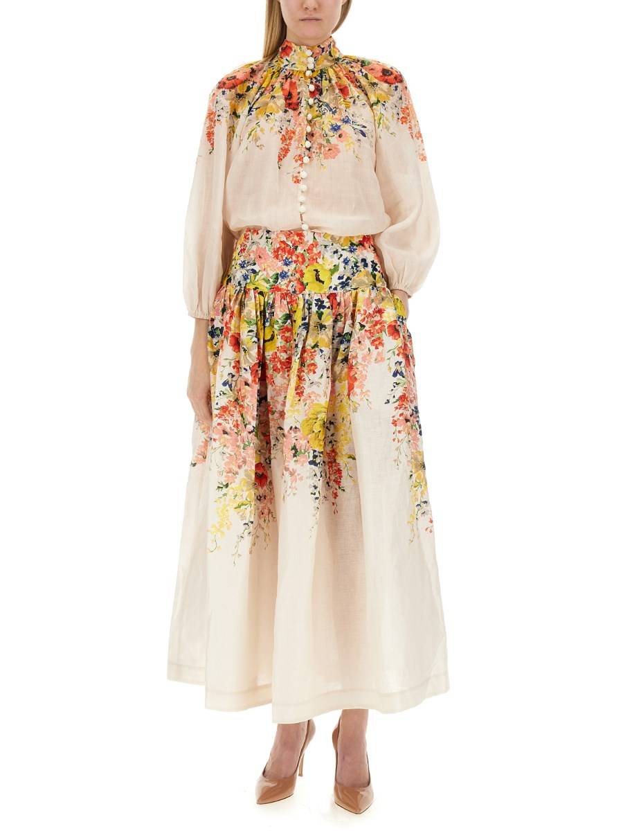 ZIMMERMANN BLUSA "ALIGHT BILLOW" IN LINO