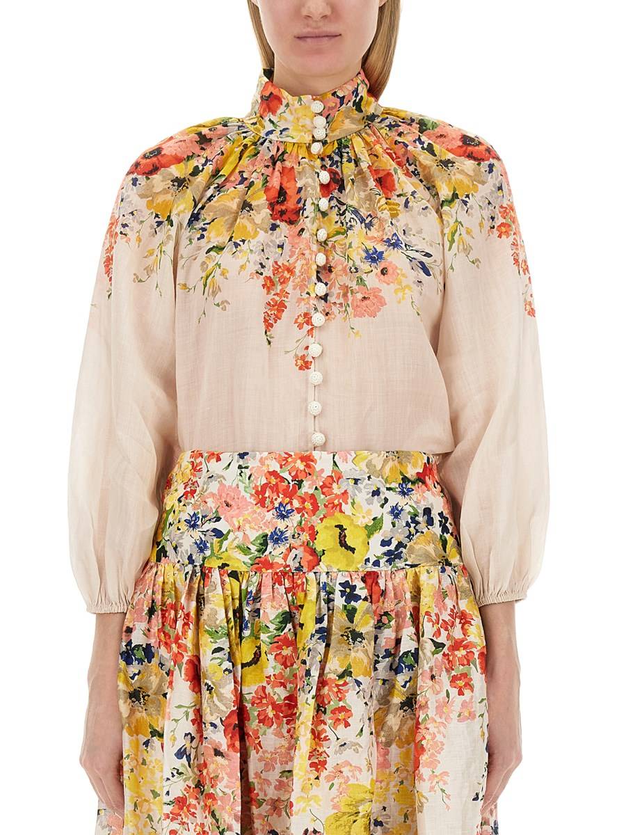 ZIMMERMANN BLUSA "ALIGHT BILLOW" IN LINO