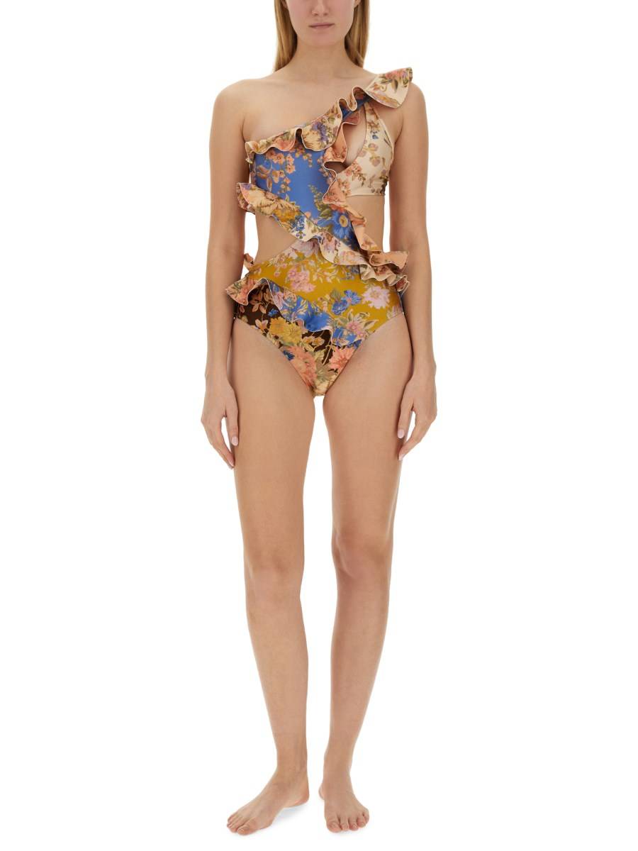 ZIMMERMANN COSTUME INTERO CON MOTIVO FLOREALE