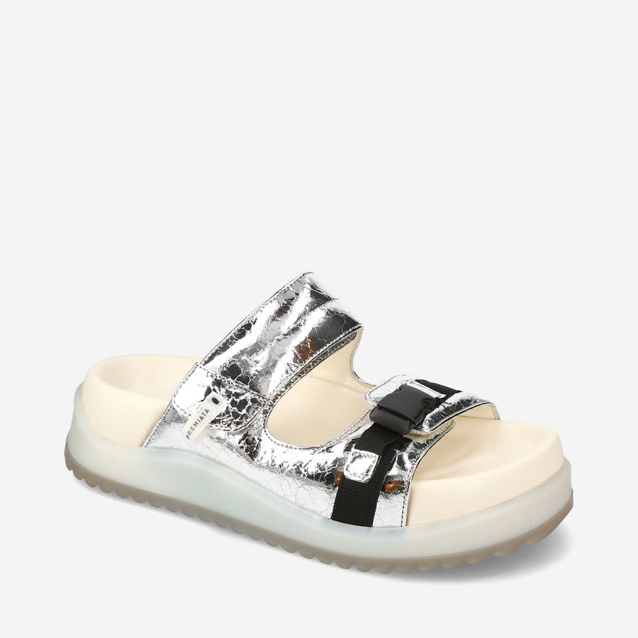 Premiata Sandali Bassi M6701A In Laminato Silver