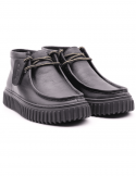 CLARKS Polacco casual uomo CLARKS TORHILL HI BLK LEA in pelle