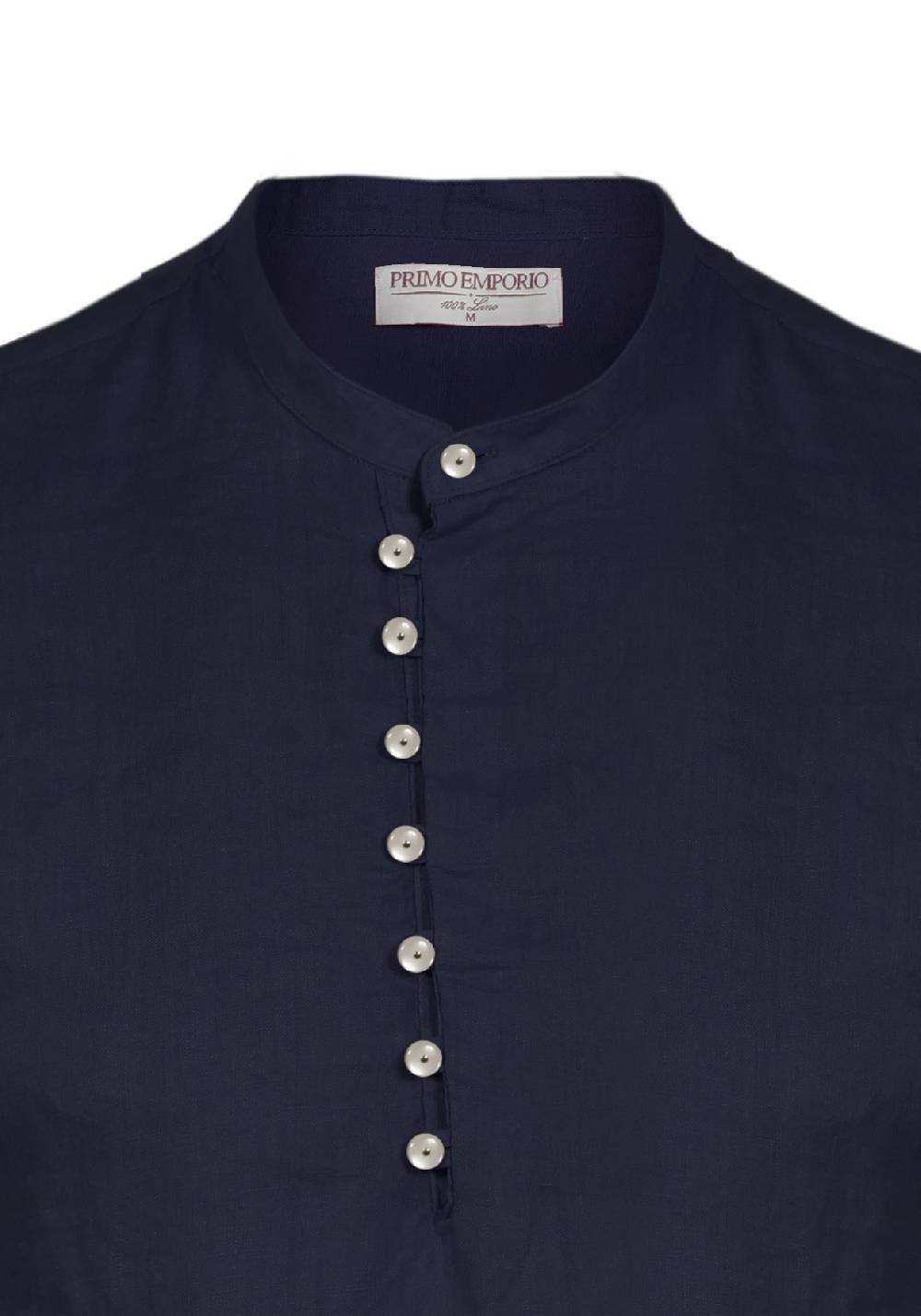 Primo Emporio Camicia Di Lino Manica Lunga Con Bottoni In Madreperla