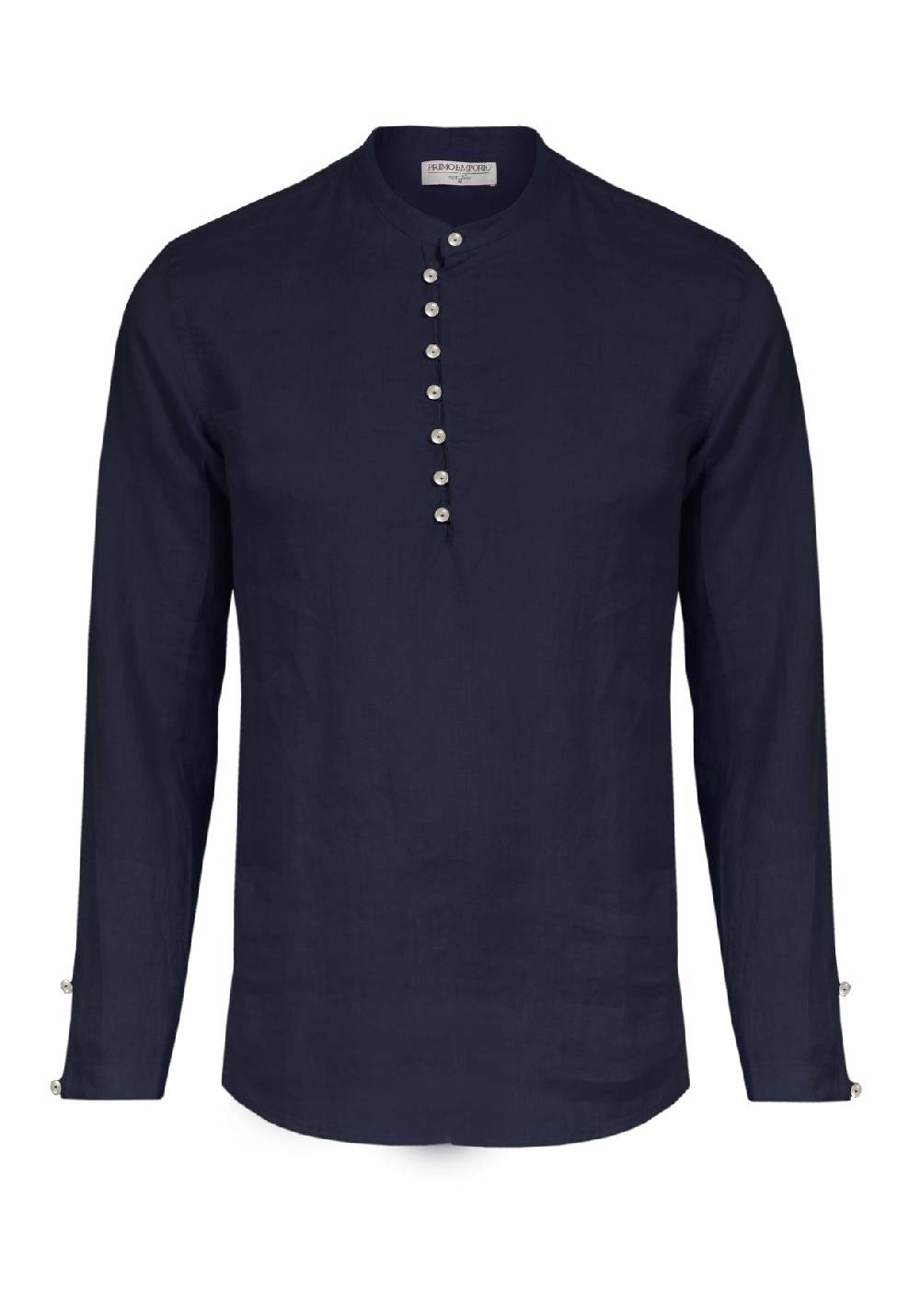 Primo Emporio Camicia di Lino manica lunga con bottoni in madreperla