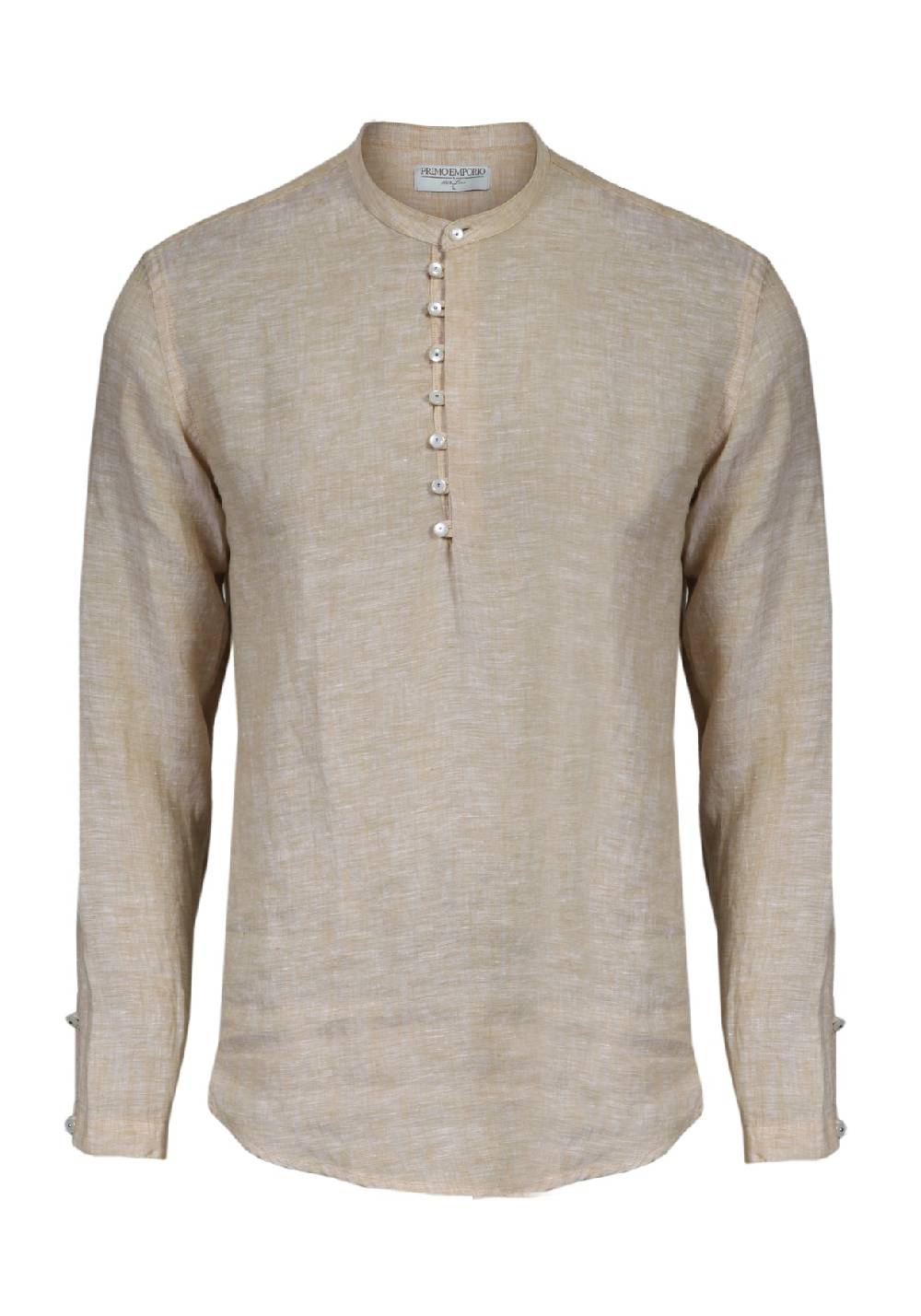 Primo Emporio Camicia Di Lino Manica Lunga Con Bottoni In Madreperla