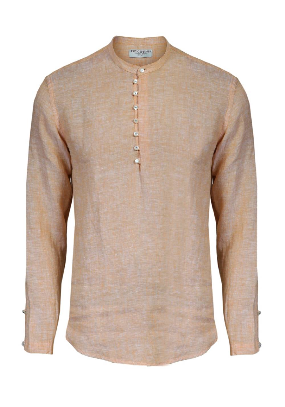 Primo Emporio Camicia Di Lino Manica Lunga Con Bottoni In Madreperla