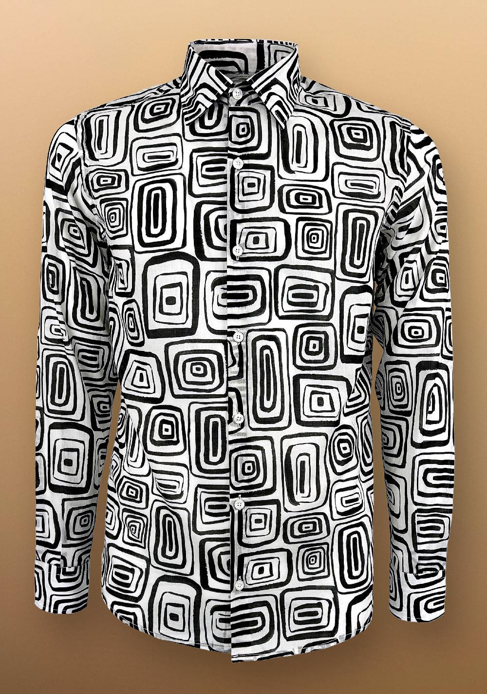 Primo Emporio Camicia In Mussola Di Cotone Con Stampa Nero&Bianco