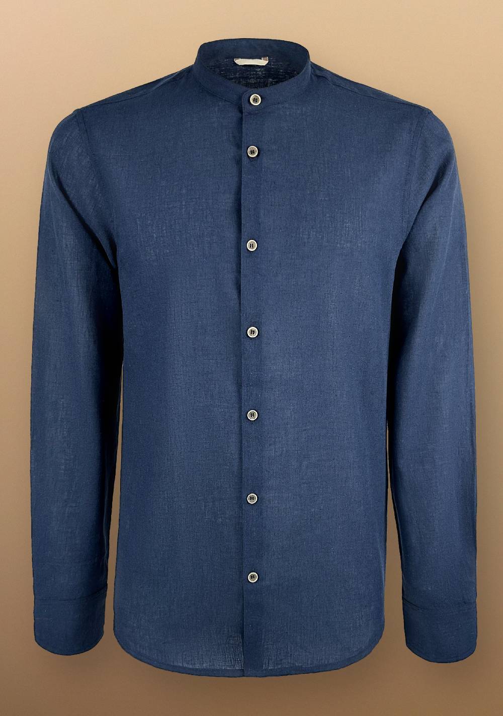 Primo Emporio Camicia Lino Manica Lunga Collo Coreano