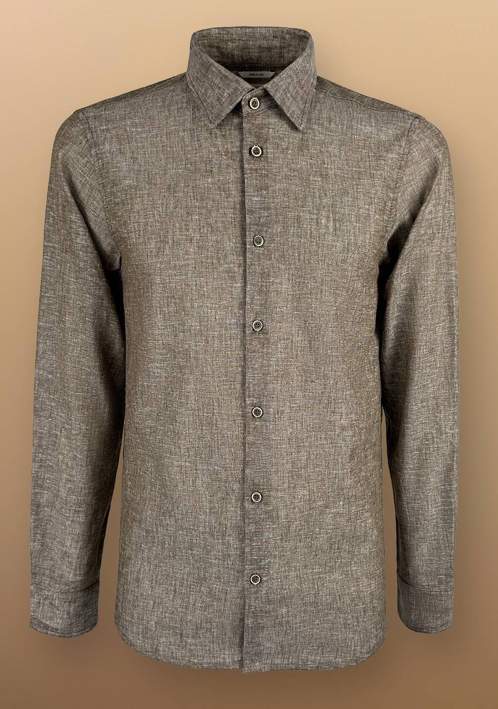 Primo Emporio Camicia Lino Manica Lunga Collo Francese