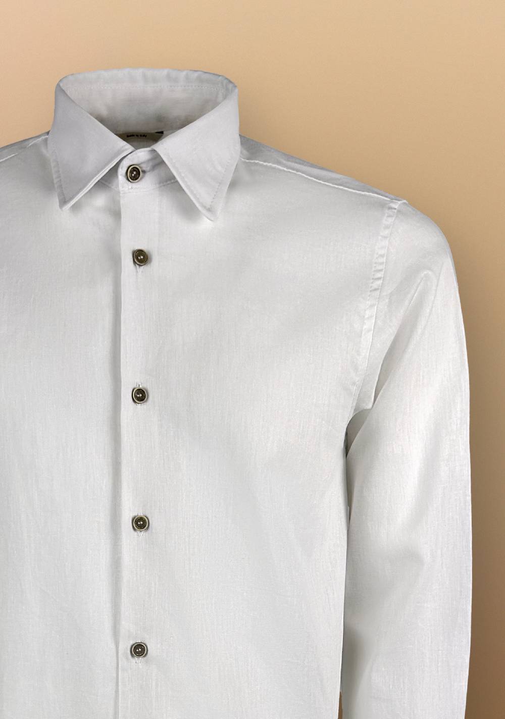 Primo Emporio Camicia Lino Manica Lunga Collo francese