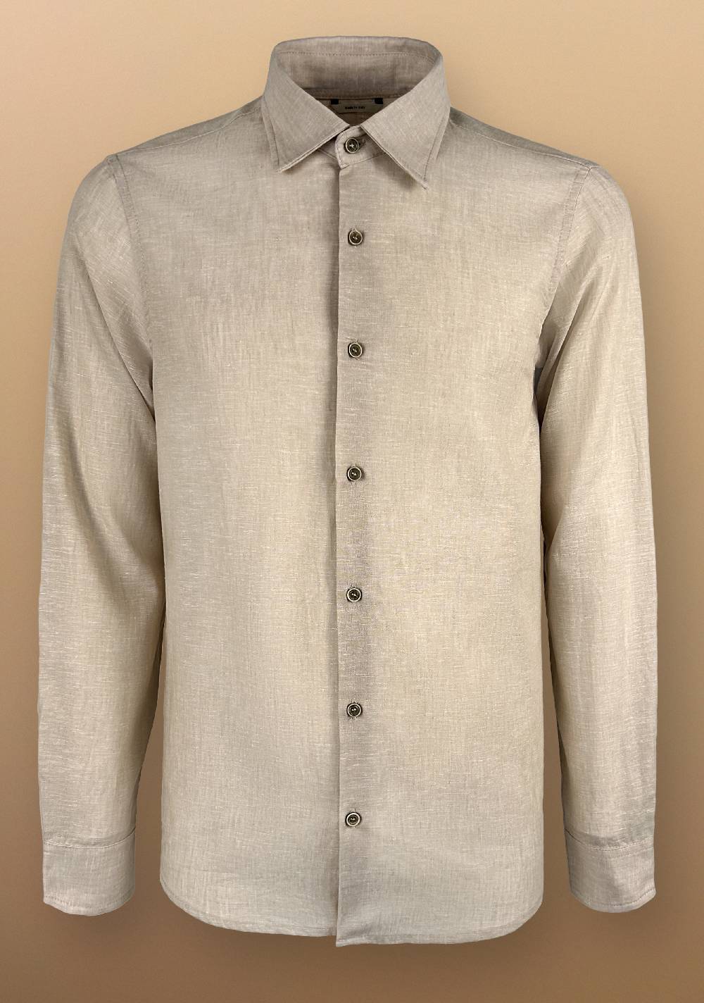 Primo Emporio Camicia Lino Manica Lunga Collo francese