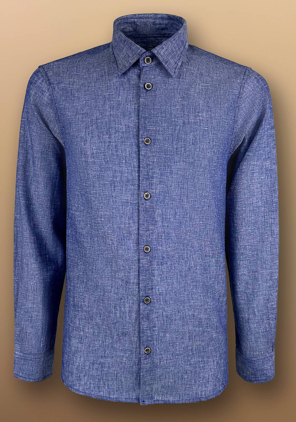 Primo Emporio Camicia Lino Manica Lunga Collo francese