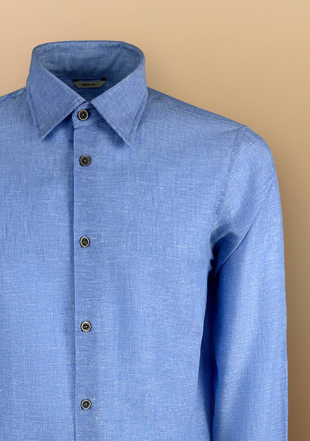 Primo Emporio Camicia Lino Manica Lunga Collo Francese