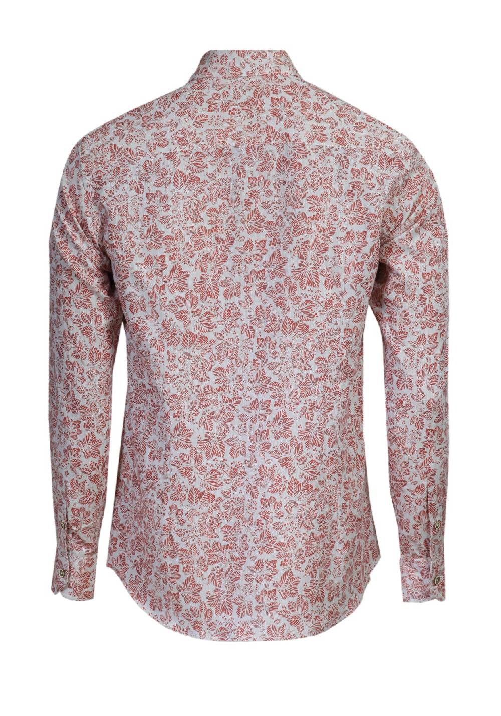 Primo Emporio Camicia Manica Lunga Collo Francese Stampa Foglie