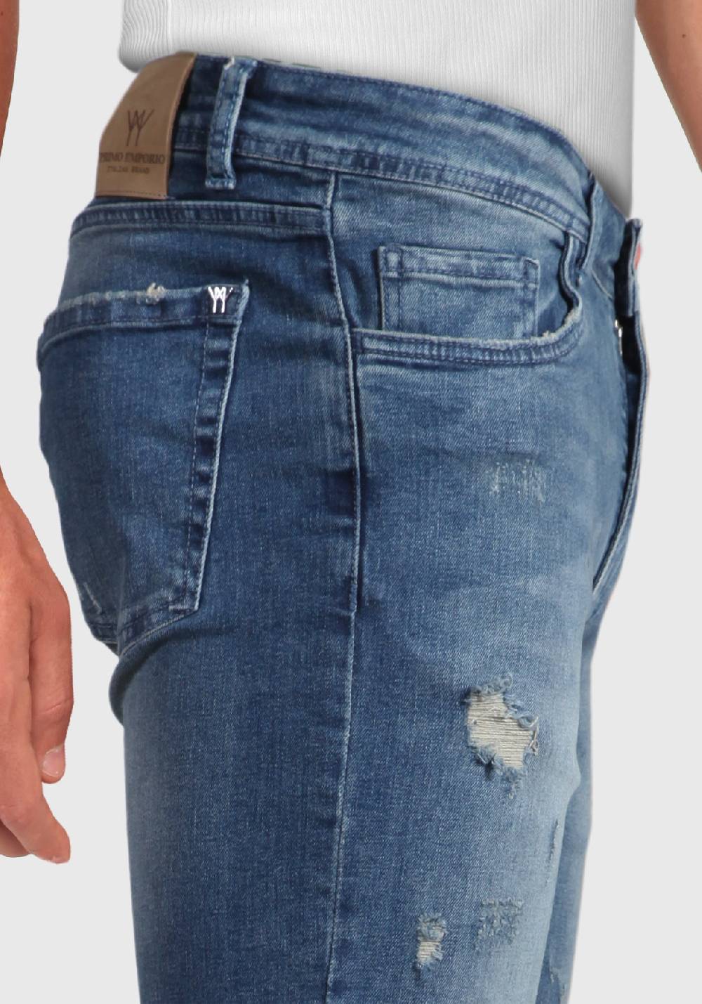 Primo Emporio Jeans Regular Con Rotture Lavaggio Al Thè