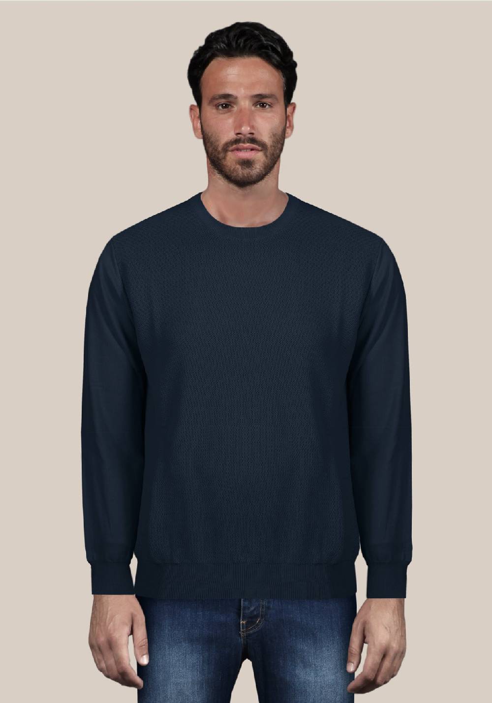 Primo Emporio Maglia Giro Collo Tessitura Punto Riso