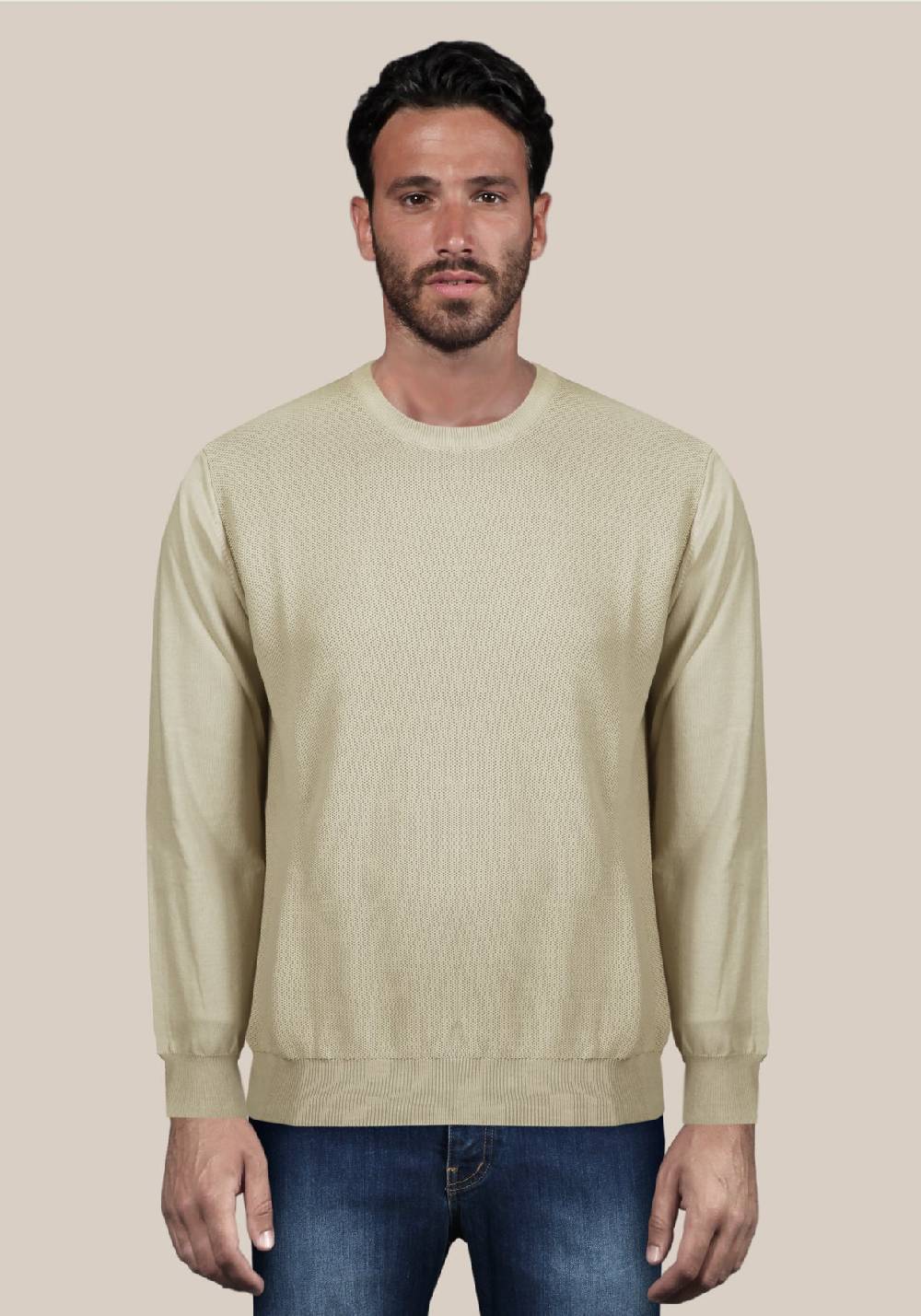 Primo Emporio Maglia Giro Collo Tessitura Punto Riso