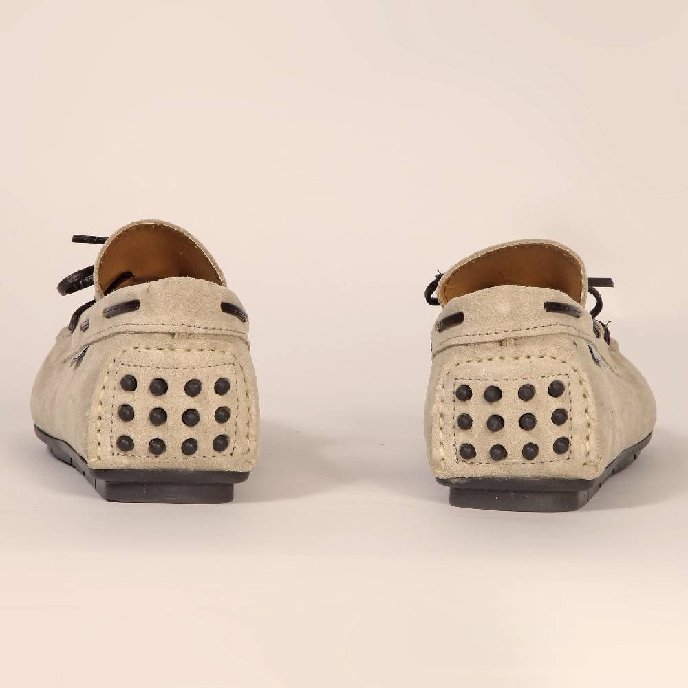 Primo Emporio Mocassino In Camoscio Con Laccio In Cuoio