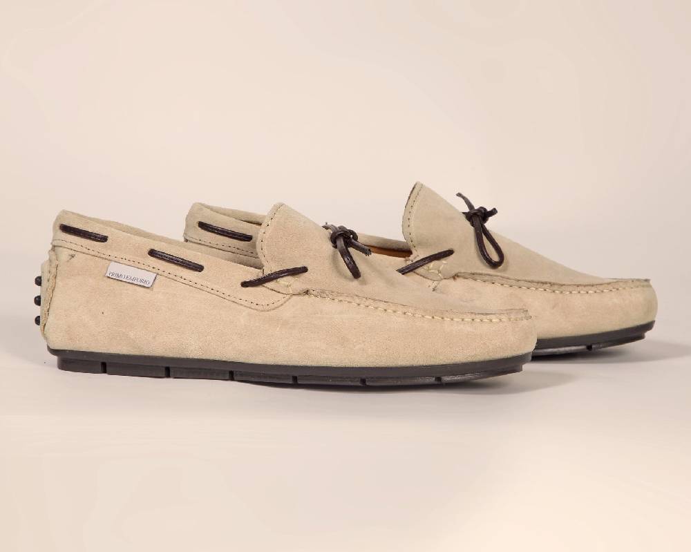 Primo Emporio Mocassino in camoscio con laccio in cuoio