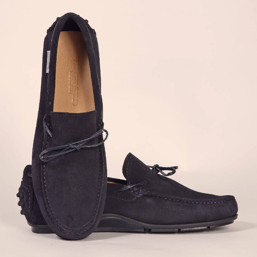 Primo Emporio Mocassino in camoscio con laccio in cuoio