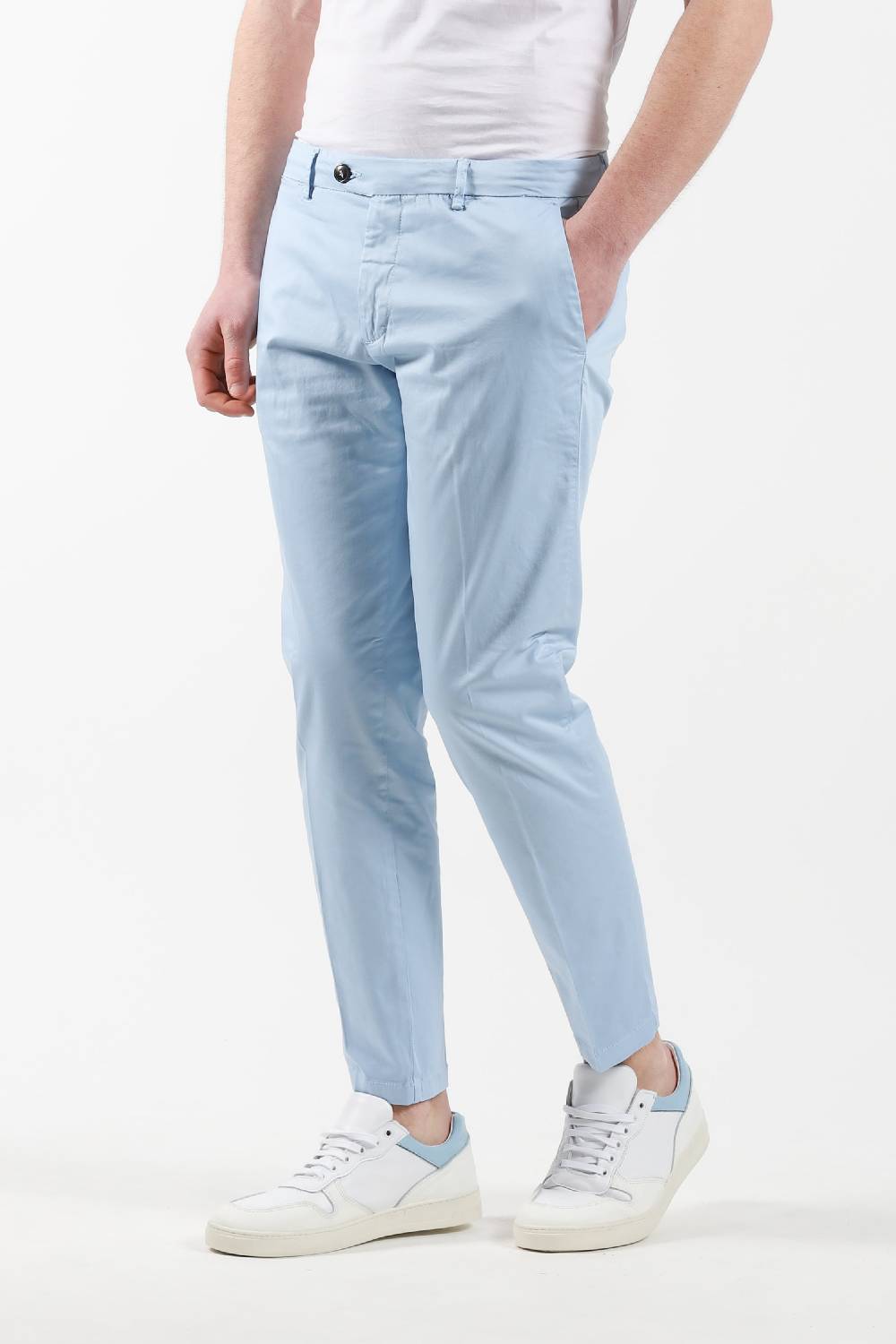 Primo Emporio Pantalone Chinos Tasca America - Celeste