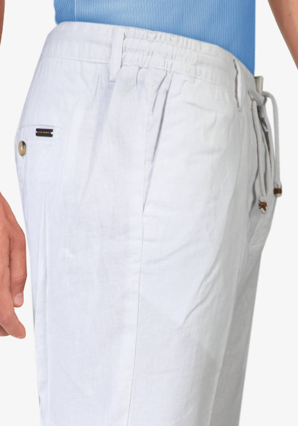 Primo Emporio Pantalone Con Laccio E Bottoni - Bianco