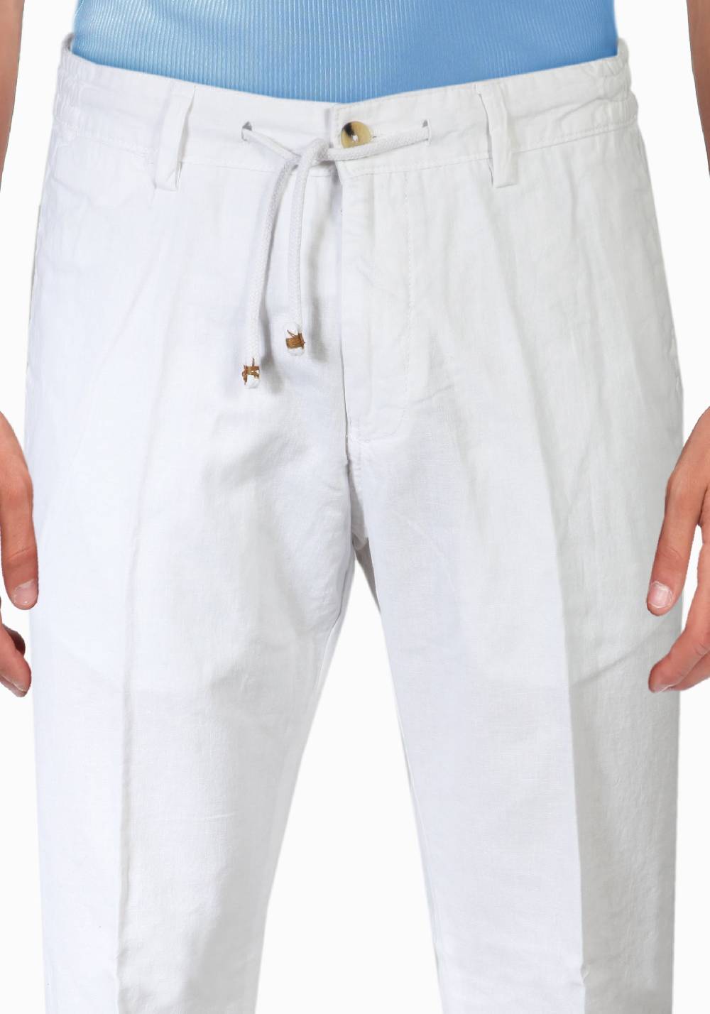 Primo Emporio Pantalone Con Laccio E Bottoni - Bianco