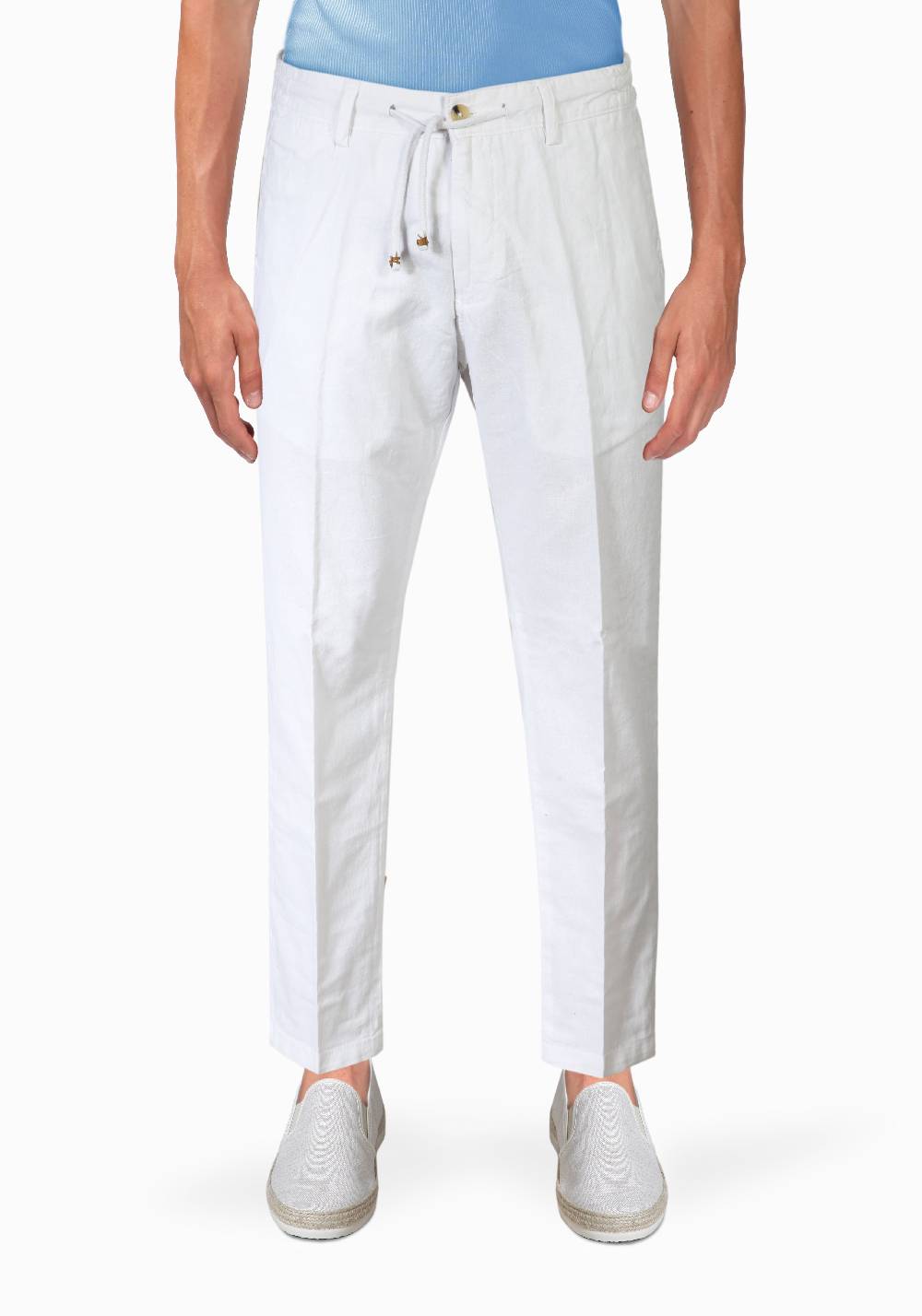 Primo Emporio Pantalone con Laccio e Bottoni - Bianco