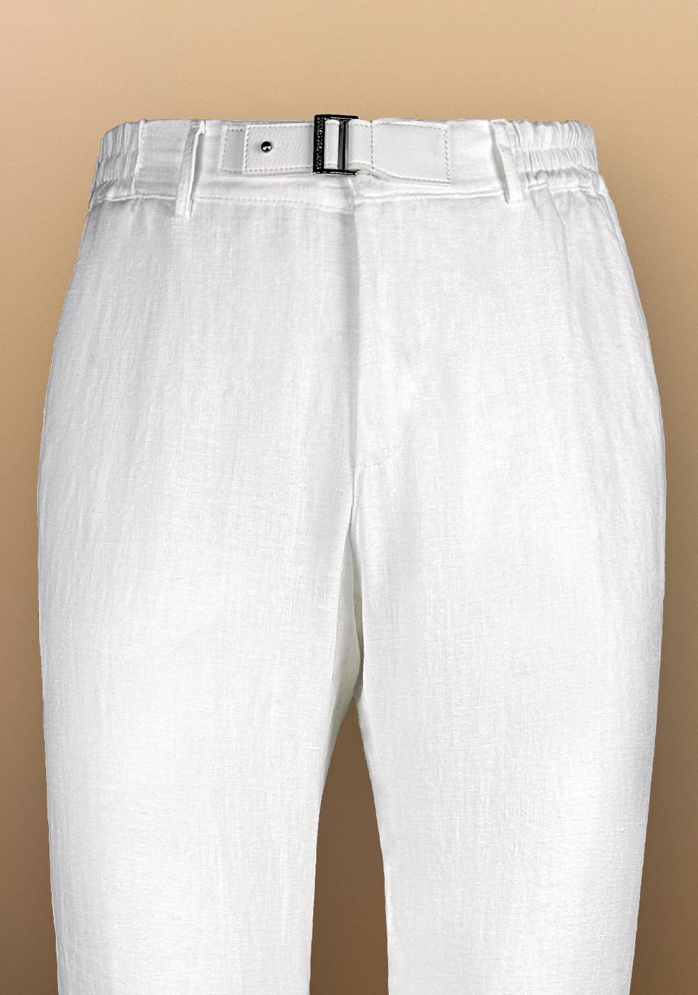 Primo Emporio Pantalone In Lino Con Cinturino In Ecopelle