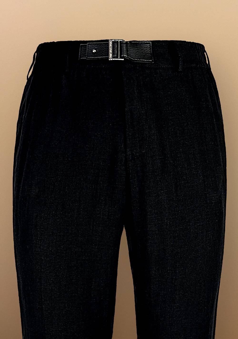 Primo Emporio Pantalone In Lino Con Cinturino In Ecopelle