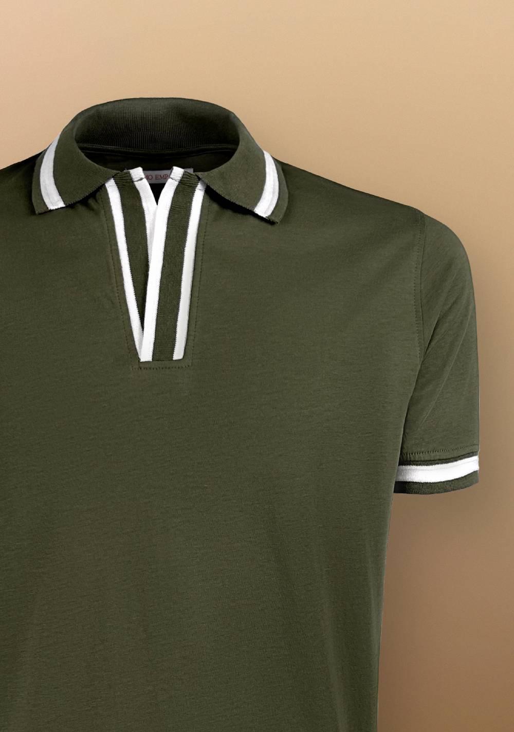 Primo Emporio Polo Senza Bottoni Con Riga A Contrasto