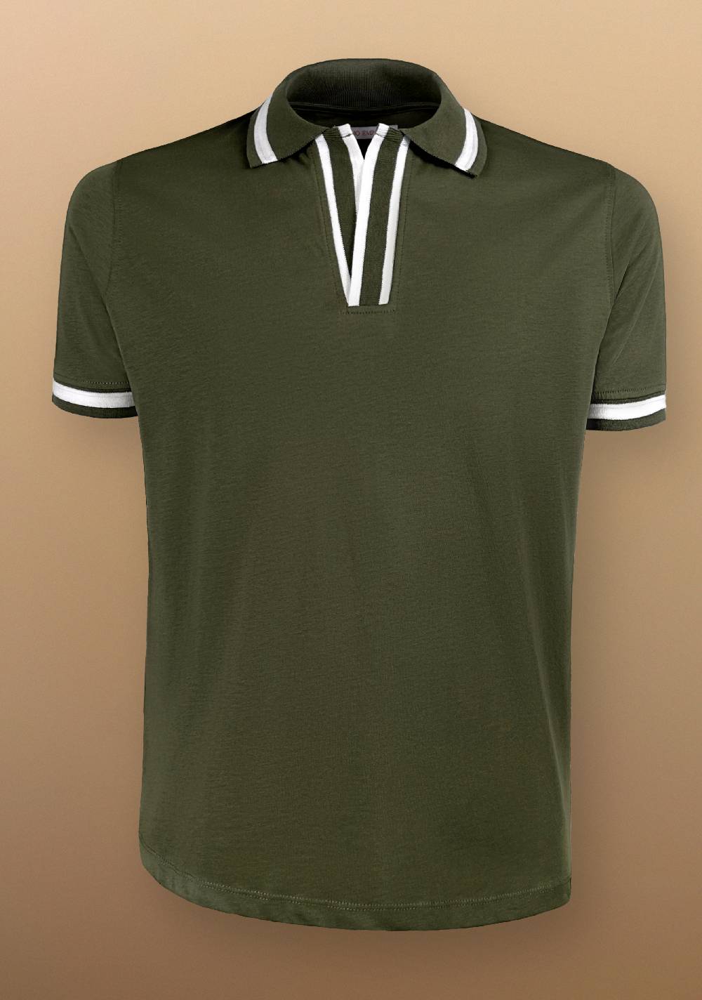 Primo Emporio Polo senza bottoni con riga a contrasto