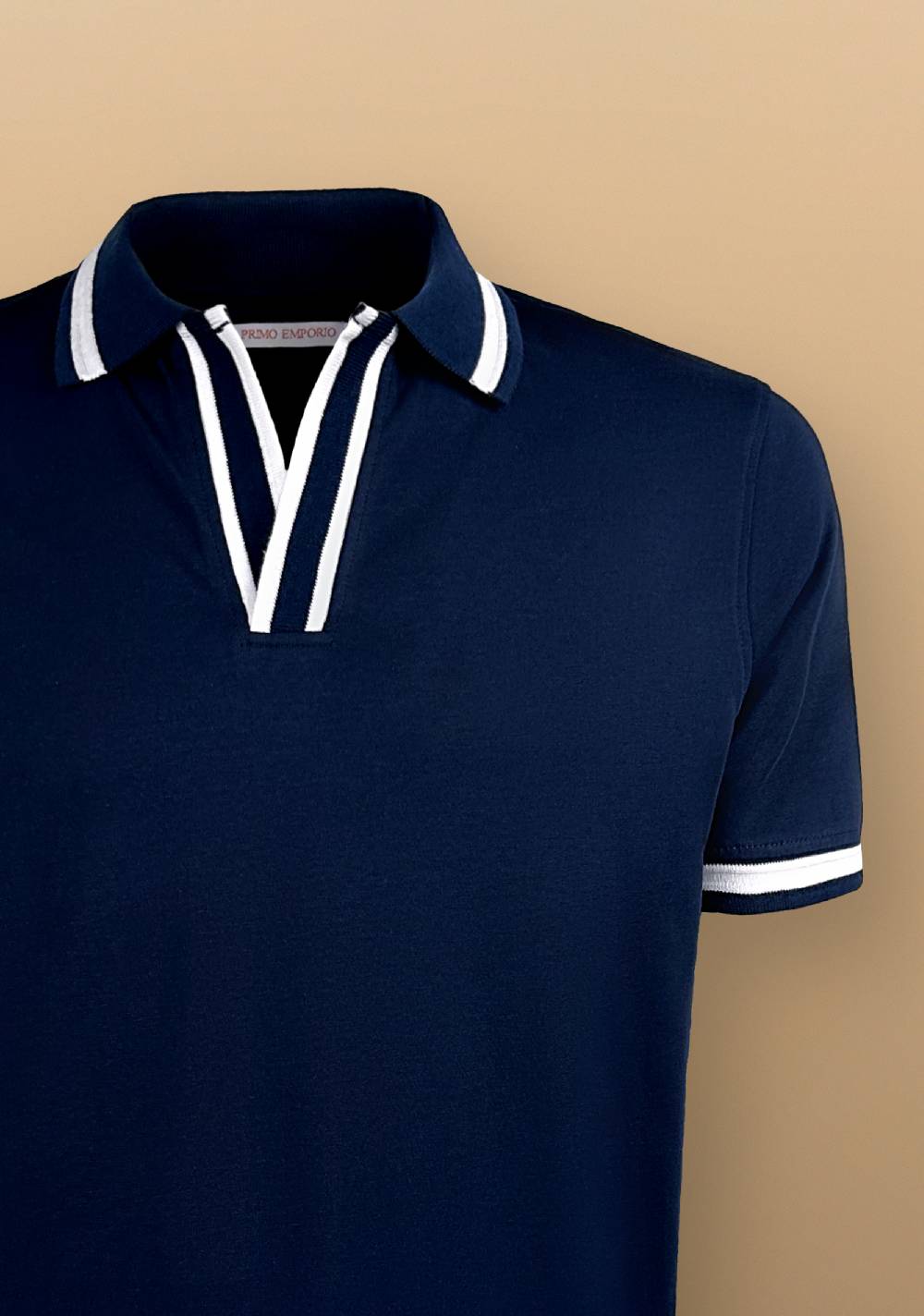 Primo Emporio Polo Senza Bottoni Con Riga A Contrasto