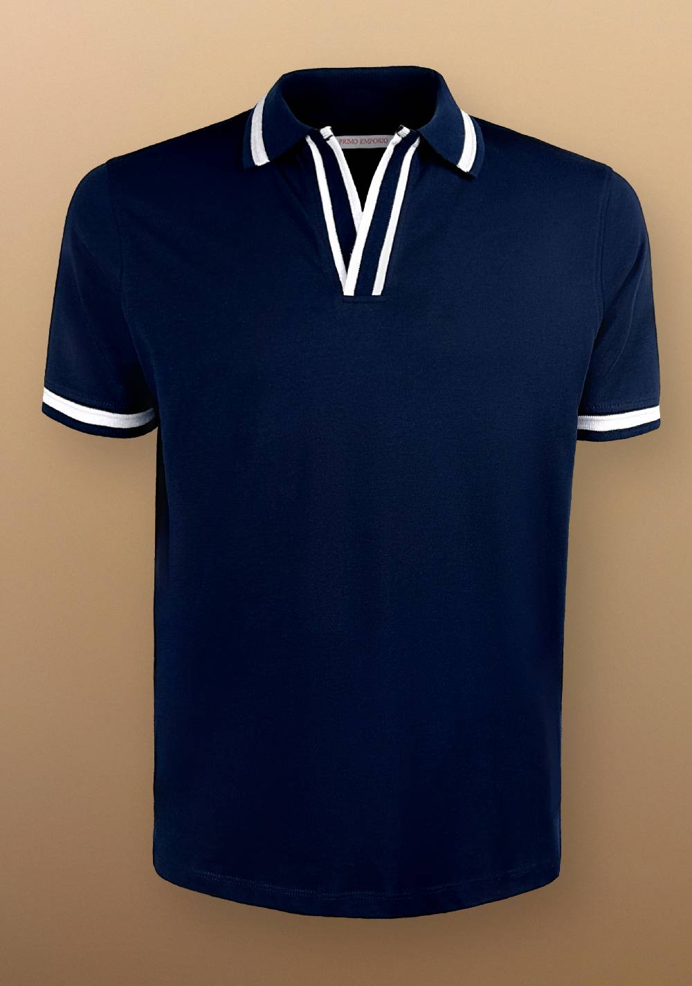 Primo Emporio Polo senza bottoni con riga a contrasto