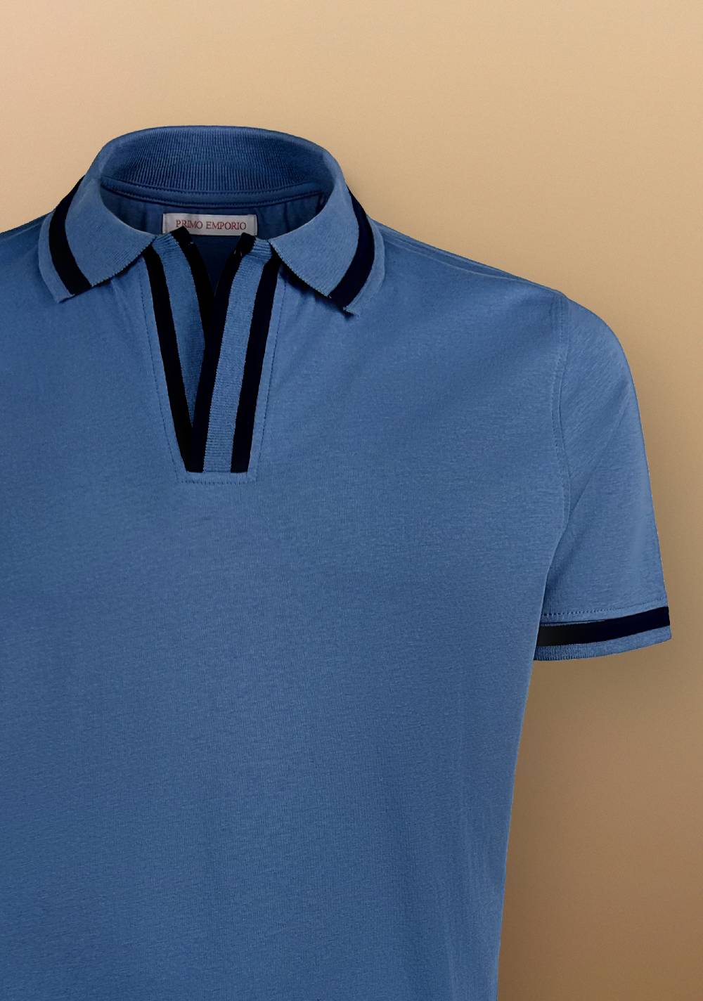 Primo Emporio Polo Senza Bottoni Con Riga A Contrasto