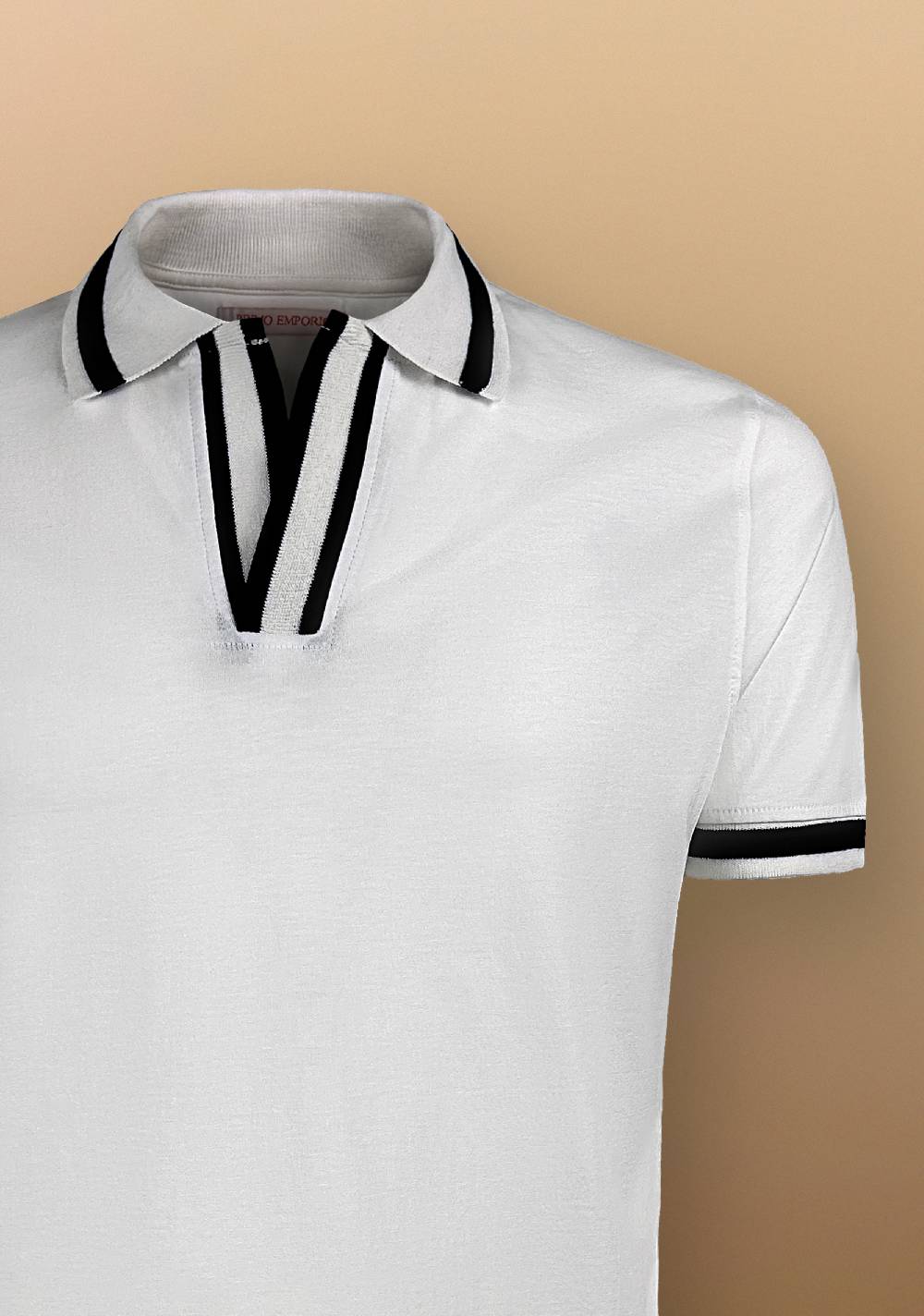 Primo Emporio Polo senza bottoni con riga a contrasto