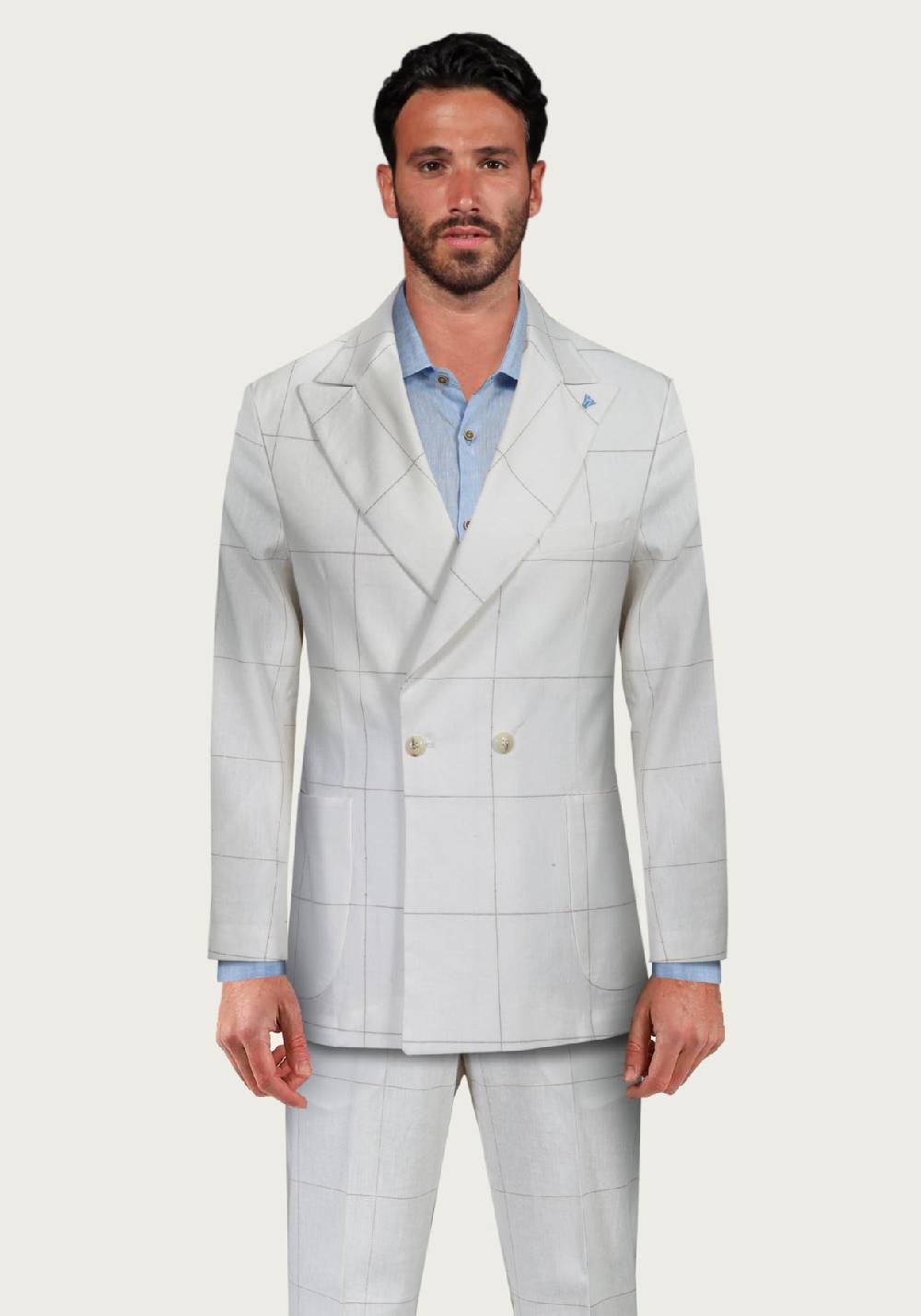 Primo Emporio Abito Doppio Petto a Quadro - Panna