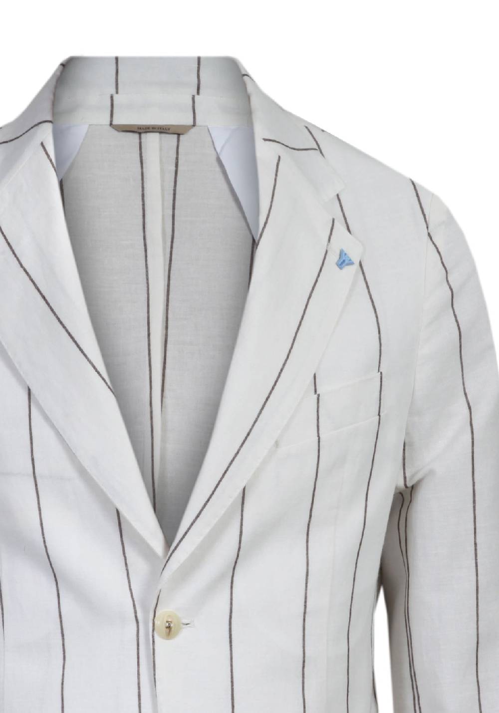 Primo Emporio Abito Lino Panna Con Rigato Fango