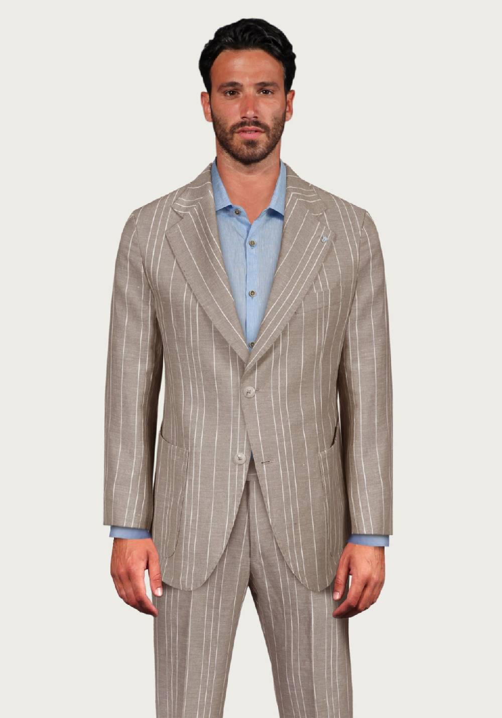 Primo Emporio Abito mono Petto in Lino Rigato