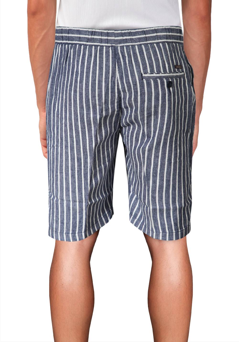 Primo Emporio Bermuda Rigato Con Laccio In Lino