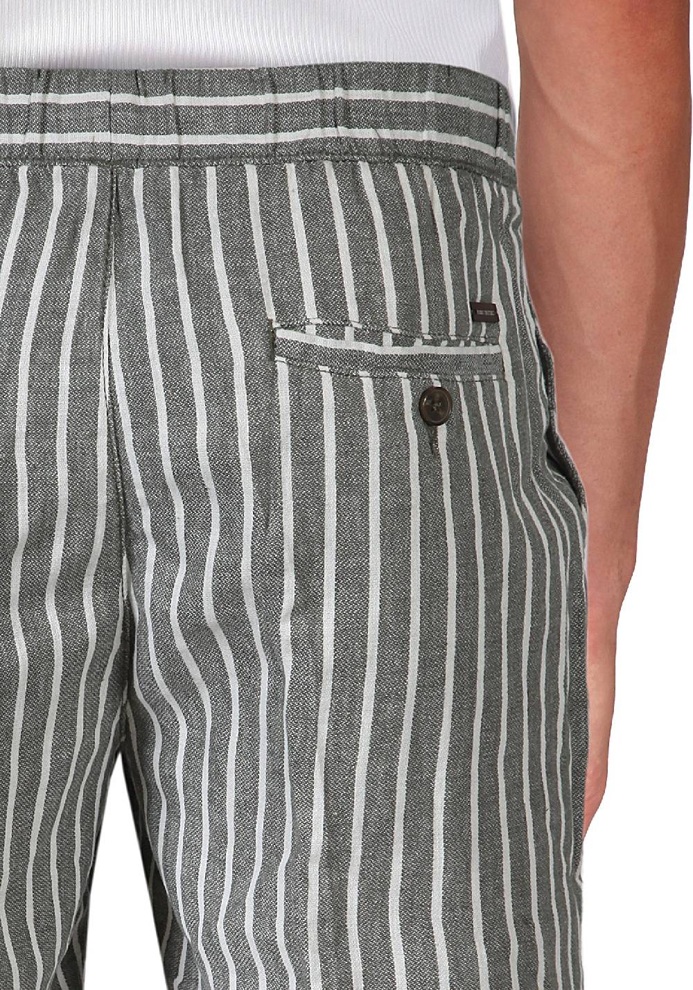 Primo Emporio Bermuda Rigato Con Laccio In Lino