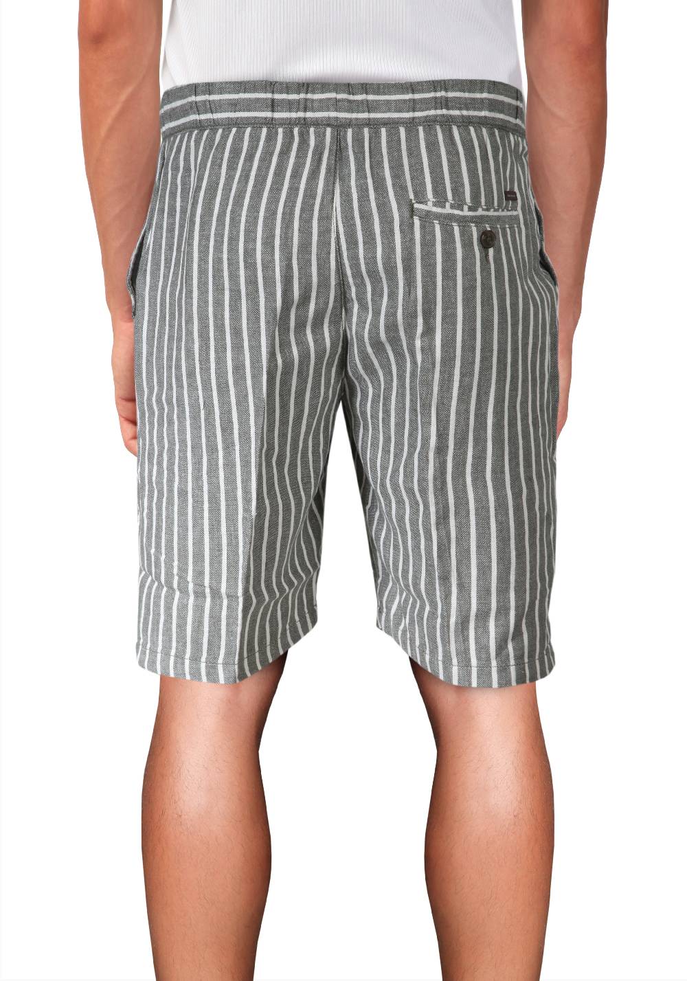 Primo Emporio Bermuda Rigato Con Laccio In Lino