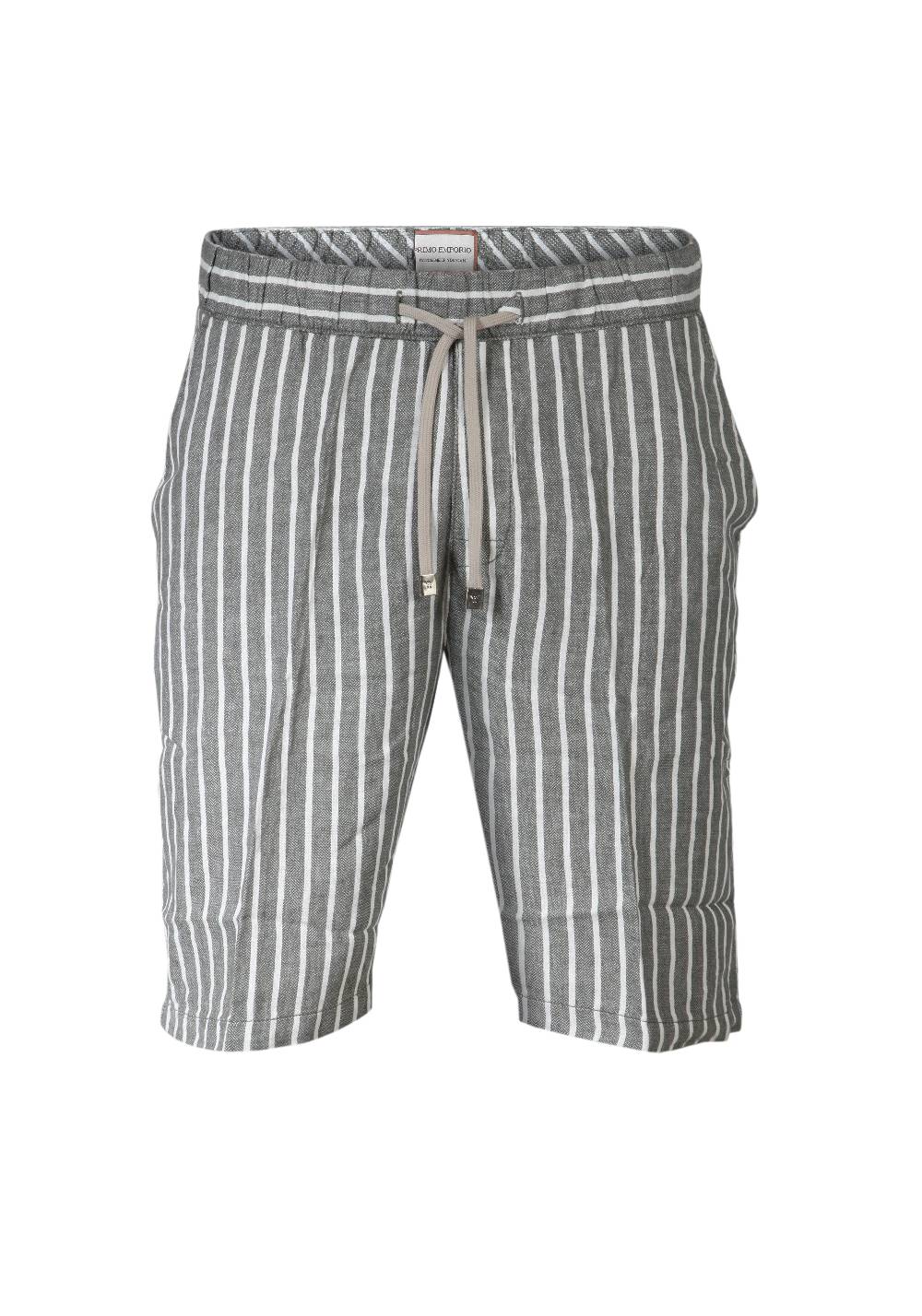 Primo Emporio Bermuda rigato con laccio in Lino