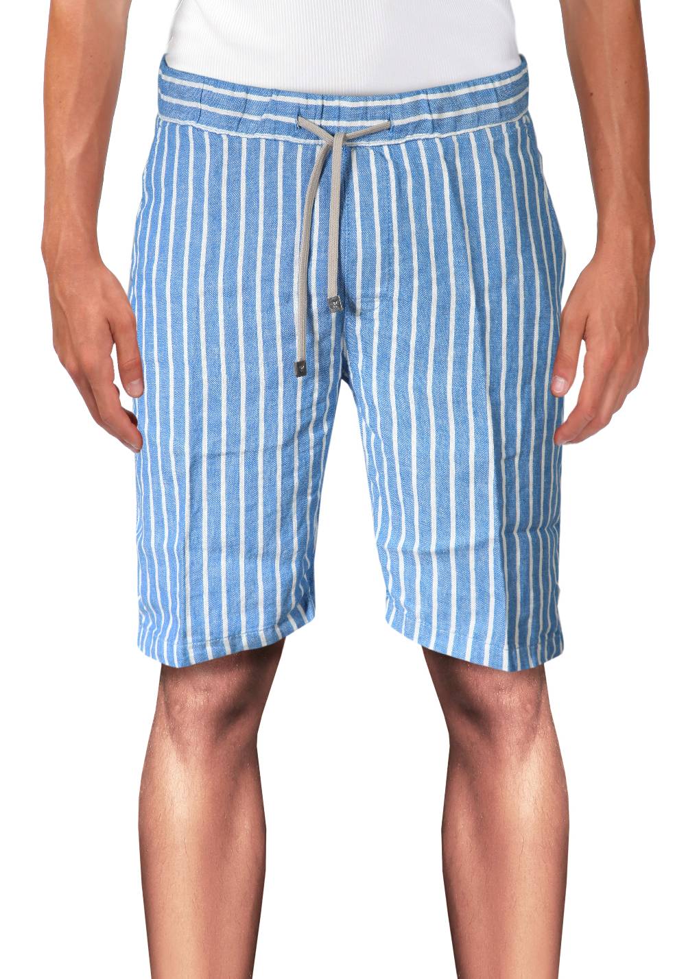 Primo Emporio Bermuda Rigato Con Laccio In Lino