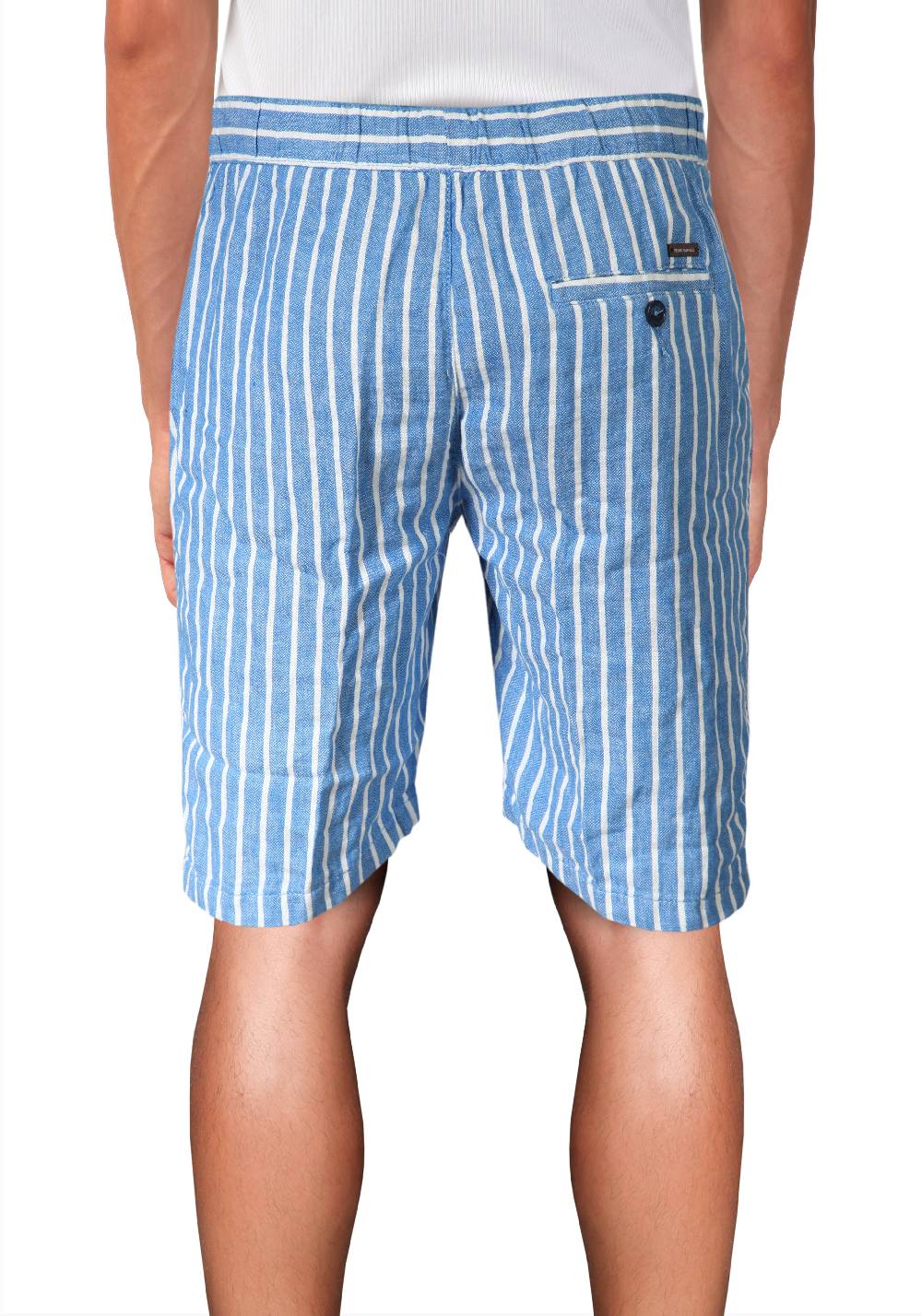 Primo Emporio Bermuda Rigato Con Laccio In Lino