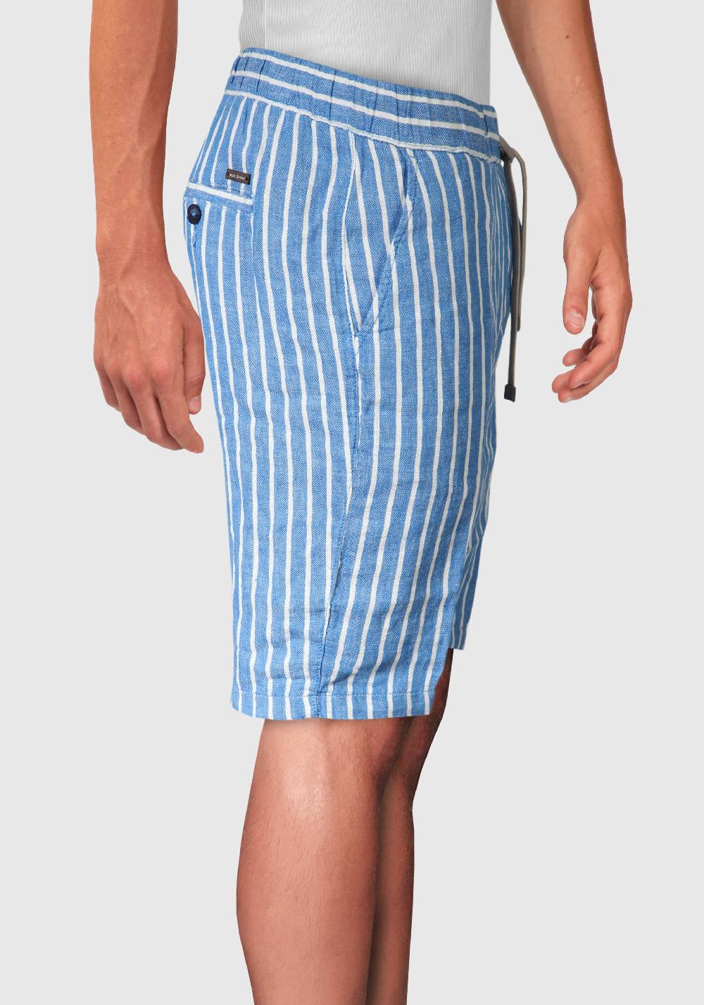 Primo Emporio Bermuda Rigato Con Laccio In Lino