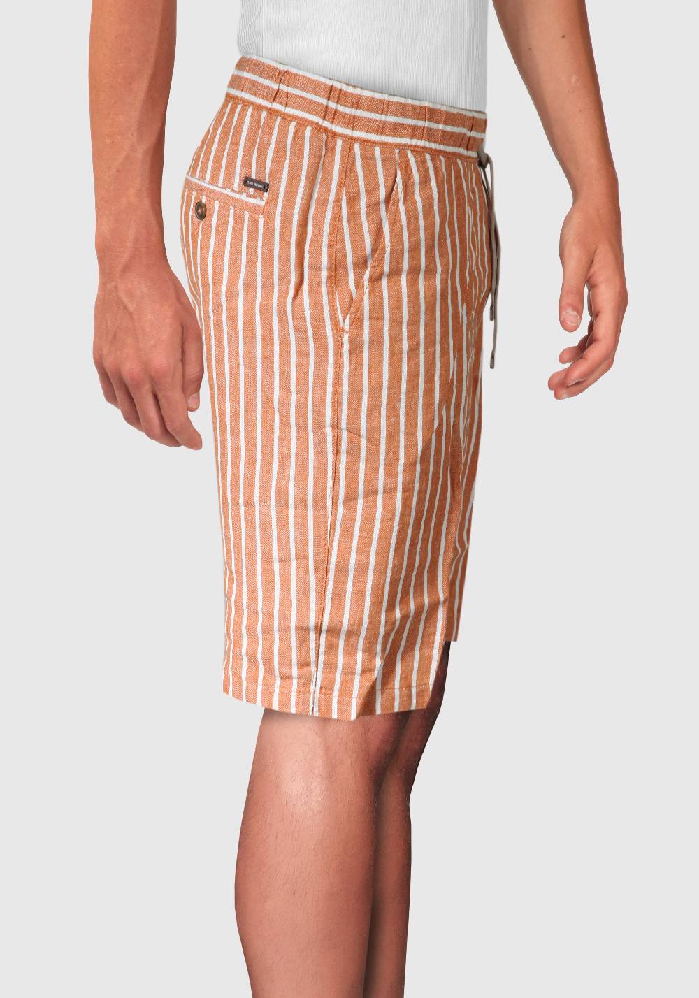 Primo Emporio Bermuda Rigato Con Laccio In Lino