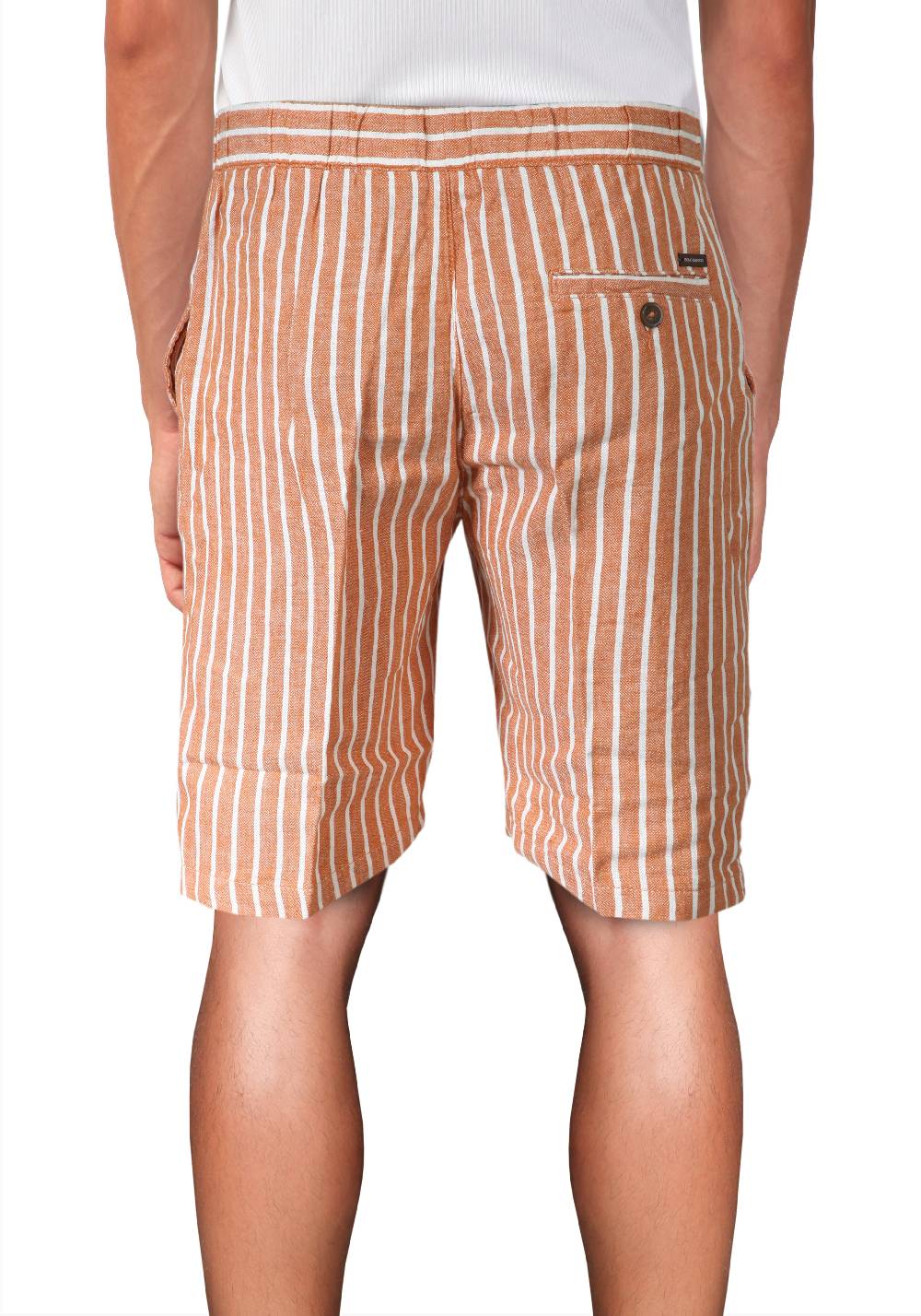 Primo Emporio Bermuda Rigato Con Laccio In Lino