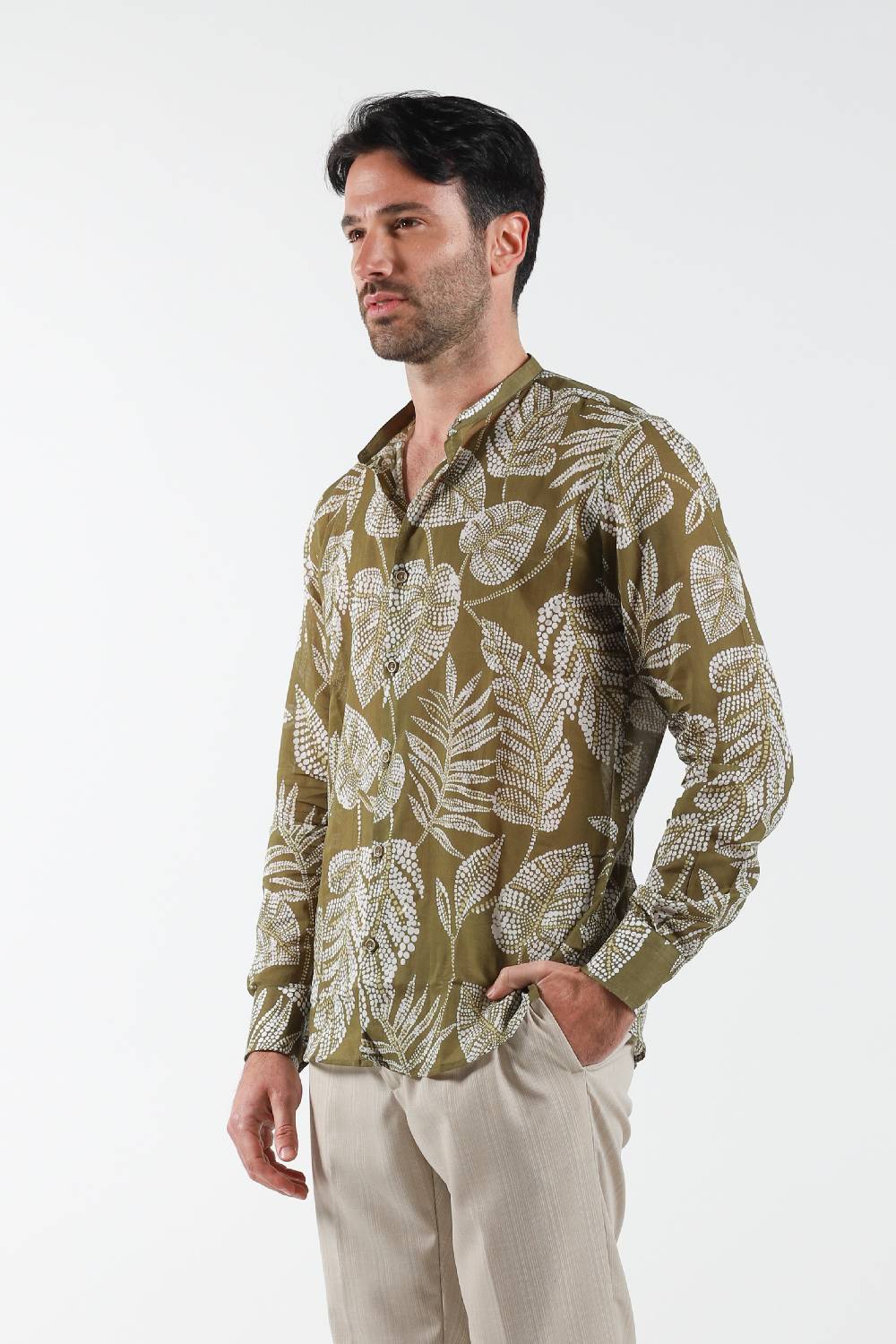 Primo Emporio Camicia Coreana In Mussola Di Cotone