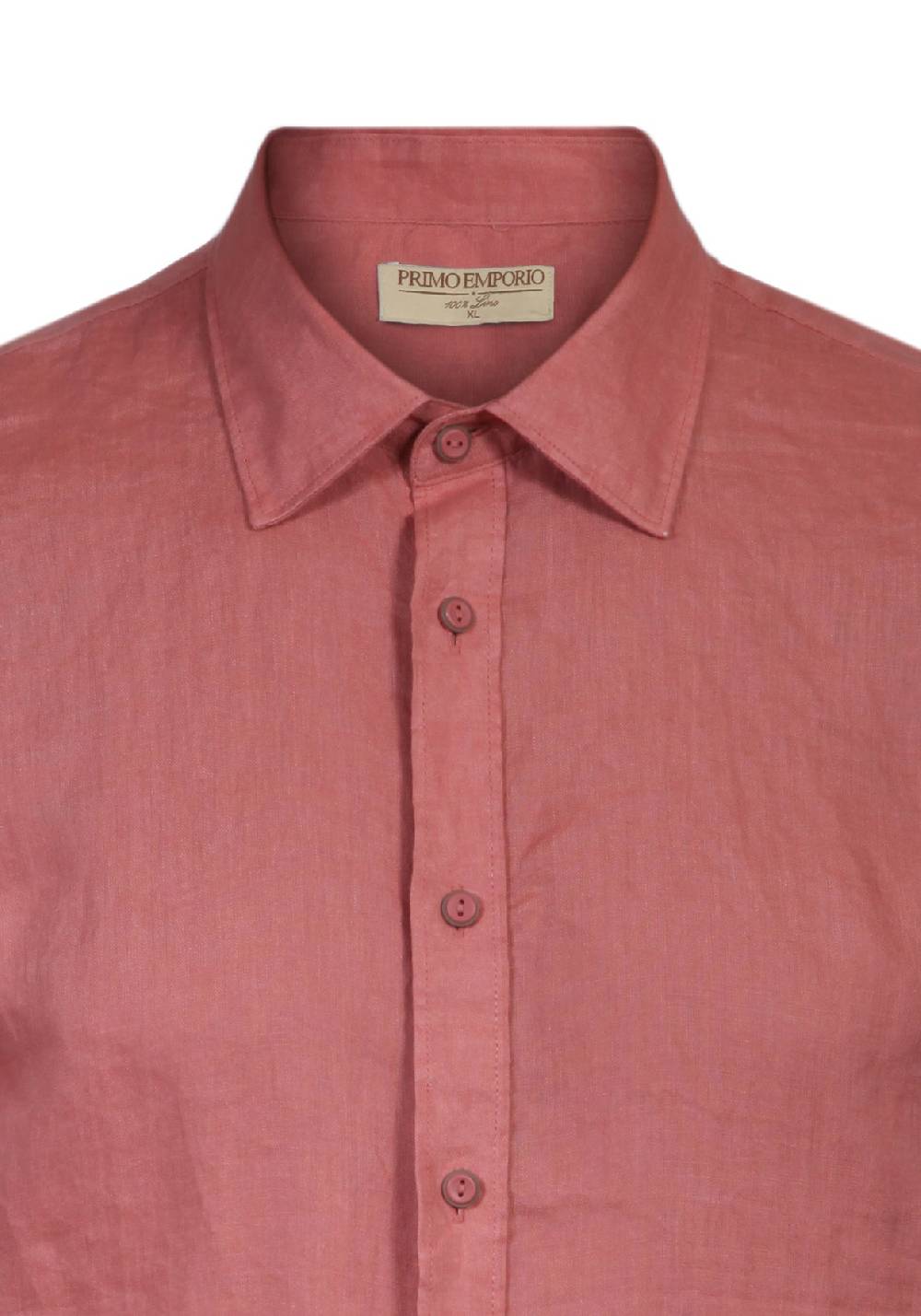 Primo Emporio Camicia Lino Mezza Manica - Mattone